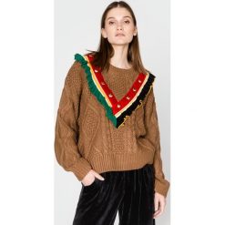 Silvian Heach Creek Sweter Brązowy. Pomarańczowe bluzy damskie Silvian Heach, xs, bez wzorów, z materiału, bez rękawów, bez kaptura. Za 550,95 zł.