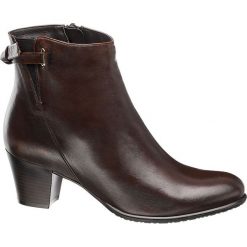 Brązowe botki damskie 5th Avenue na obcasie 5th Avenue brązowe. Pomarańczowe botki damskie 5th Avenue, ze skóry, bez obcasa, na obcasie, na zamek. Za 199,90 zł.