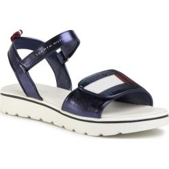 Sandały TOMMY HILFIGER - Velcro Sandal T3A2-30637-0892 D Blue 800. Niebieskie sandały dziewczęce TOMMY HILFIGER, ze skóry ekologicznej, bez zapięcia. W wyprzedaży za 259,00 zł.