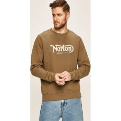 Norton - Bluza. Szare bluzy męskie Norton, xl, z nadrukiem, z bawełny, z okrągłym kołnierzem, bez rękawów, bez kaptura. W wyprzedaży za 259,90 zł.