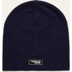 Trussardi Jeans - Czapka. Niebieskie czapki męskie Trussardi Jeans, bez wzorów, z wełny. W wyprzedaży za 89,90 zł.