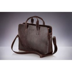 Klasyczna, brązowa męska torba na ramię Solier DALARY. Pomarańczowe torby męskie skórzane Solier, w paski, z tkaniny, klasyczne, na ramię. Za 129,90 zł.