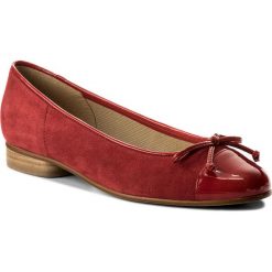 Baleriny GABOR - 85.102.10 Red. Czerwone baleriny damskie Gabor, bez wzorów, z zamszu, bez obcasa. W wyprzedaży za 329,00 zł.
