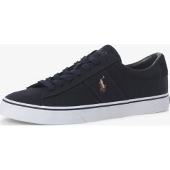 Polo Ralph Lauren - Tenisówki męskie z dodatkiem skóry – Sayer, niebieski. Niebieskie trampki męskie Polo Ralph Lauren, z haftami, ze skóry, klasyczne, bez zapięcia. Za 359,95 zł.