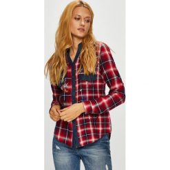 Desigual - Koszula. Czerwone bluzki damskie Desigual, na co dzień, s, w kratkę, z bawełny, casualowe, bez kołnierzyka, z długim rękawem. W wyprzedaży za 279,90 zł.