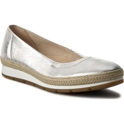Espadryle GABOR - 62.400.61 Silber (Jute). Szare espadryle damskie Gabor, ze skóry, na płaskiej podeszwie. W wyprzedaży za 309,00 zł.