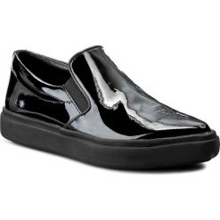 Tenisówki DKNY - Trey K461062059 Black 001. Czarne półbuty damskie DKNY, bez wzorów, ze skóry, bez zapięcia. W wyprzedaży za 439,00 zł.