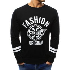 Bluzy męskie: Bluza męska z nadrukiem czarna (bx3374)