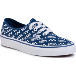 Tenisówki VANS - Authentic VN0A2Z5IWH82 (Logo Repeat) Tr Bl/Tr Wht. Niebieskie półbuty damskie Vans, na co dzień, bez wzorów, z gumy, bez zapięcia. W wyprzedaży za 199,00 zł.