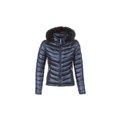 Kurtki pikowane Superdry HOODED LUXE CHEVRON FUJI. Niebieskie kurtki damskie marki Superdry, bez wzorów, bez kaptura. Za 495,20 zł.