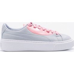 Puma - Buty Basket Platform. Szare buty sportowe damskie Puma, bez wzorów, ze skóry, sportowe. W wyprzedaży za 199,90 zł.