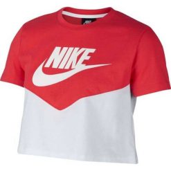 Nike W Nsw Hrtg Top Ss White Ember Glow White L. Białe topy damskie Nike, l, bez wzorów, z klasycznym kołnierzykiem. Za 119,00 zł.