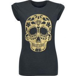 Skull Galaxy Gold Koszulka damska czarny. Czarne t-shirty damskie Skull Galaxy Gold, s, z nadrukiem, z dekoltem w łódkę. Za 62,90 zł.
