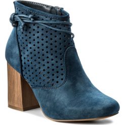 Botki JENNY FAIRY - WS17058 Granatowy. Niebieskie buty zimowe damskie marki Jenny Fairy, z materiału, na obcasie. W wyprzedaży za 99,99 zł.
