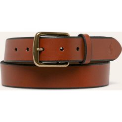 Polo Ralph Lauren - Pasek skórzany. Pomarańczowe paski męskie Polo Ralph Lauren, w paski, ze skóry. Za 259,90 zł.
