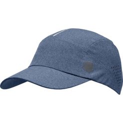 Asics Running Cap 155010-0793. Niebieskie czapki damskie Asics, bez wzorów, z poliesteru. W wyprzedaży za 69,99 zł.