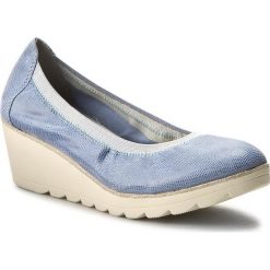 Półbuty MARCO TOZZI - 2-22427-28 Denim Struct. 842. Niebieskie półbuty damskie na koturnie marki Marco Tozzi, z denimu. W wyprzedaży za 199,00 zł.
