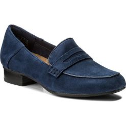 Półbuty CLARKS - Keesha Cora 261294774 Navy Suede. Niebieskie creepersy damskie Clarks, z materiału, na obcasie. W wyprzedaży za 239,00 zł.