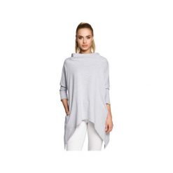 M207 Asymetryczna peleryna popielata. Szare bluzy damskie Moe, xl, z elastanu, długie. Za 139,00 zł.