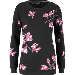 Bluza z kwiatowym nadrukiem bonprix czarny w kwiaty. Czarne bluzy damskie bonprix, z nadrukiem. Za 74,99 zł.