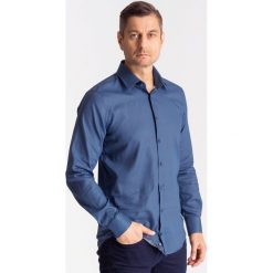 Niebiesko-czarna koszula męska ze wzorem. Niebieskie koszule męskie Joop! Collection, m, bez wzorów, z bawełny, bez kołnierzyka, bez rękawów. Za 179,60 zł.