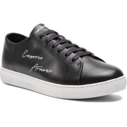 Sneakersy EMPORIO ARMANI - X4X261 XF332 00002 Black. Czarne sneakersy męskie marki Emporio Armani, na co dzień, bez wzorów, ze skóry ekologicznej, eleganckie, bez zapięcia. Za 719,00 zł.