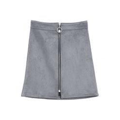 Szara Spódnica Zip Fastener. Szare minispódniczki marki Born2be, xl. Za 44,99 zł.