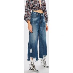 Answear - Jeansy Boho Bandit. Różowe jeansy damskie z wysokim stanem marki ANSWEAR, z dzianiny. W wyprzedaży za 89,90 zł.
