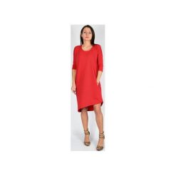 XS - 4XL _ LIDIA sukienka dresowa asymetryczna. Czerwone sukienki damskie Collibri, na co dzień, xl, bez wzorów, z dzianiny, z asymetrycznym kołnierzem, bez rękawów, asymetryczne. Za 169,00 zł.