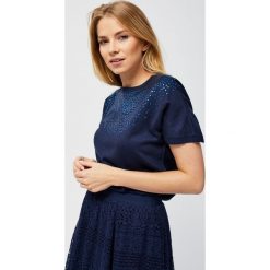 Sweter z cekinami. Swetry damskie Moodo, xs, bez wzorów, bez rękawów, bez kaptura. Za 39,99 zł.