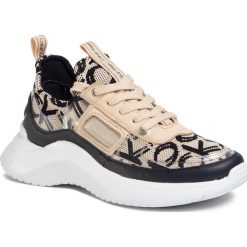 Sneakersy CALVIN KLEIN - Ultra B4E7970 Light Sand/Navy. Brązowe półbuty damskie Calvin Klein, bez wzorów, ze skóry ekologicznej, bez obcasa, na płaskiej podeszwie, bez zapięcia. Za 599,00 zł.