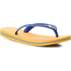 Japonki HAVAIANAS - Brasil 40000321652 Banana Yellow. Niebieskie japonki damskie marki Havaianas, z tworzywa sztucznego, na wysokim obcasie. Za 79,00 zł.