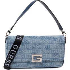 Torebka GUESS - Brightside (Dl) HWDL75 80200 DEN. Niebieskie torebki klasyczne damskie Guess, z aplikacjami, z materiału, klasyczne, na ramię, bez dodatków. W wyprzedaży za 479,00 zł.