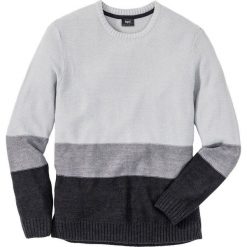 Sweter z okrągłym dekoltem Regular Fit bonprix jasnoszary melanż + szary melanż + antracytowy melanż. Szare swetry klasyczne męskie bonprix, l, melanż, z okrągłym kołnierzem. Za 74,99 zł.