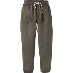 Spodnie dresowe bonprix ciemnooliwkowy. Zielone spodnie męskie bonprix, s, bez wzorów, z dresówki. Za 69,99 zł.