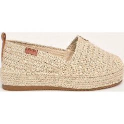 Answear - Espadryle Simius. Brązowe espadryle damskie ANSWEAR, bez wzorów, z materiału, bez obcasa, na obcasie. W wyprzedaży za 99,90 zł.
