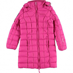 Płaszcz "Barbouille" w kolorze fuksji. Czerwone płaszcze dziewczęce Geographical Norway Kids & Women, z aplikacjami. W wyprzedaży za 226,95 zł.