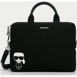 Karl Lagerfeld - Torba. Czarne torby na laptopa KARL LAGERFELD, w paski, ze skóry ekologicznej, biznesowe. Za 599,90 zł.