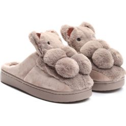 Brązowe Kapcie My Teddy Bear. Brązowe kapcie dziewczęce Born2be, z materiału. Za 24,99 zł.