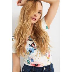 T-shirt ze wzorem. Pomarańczowe koszulki damskie Orsay, xs, bez wzorów, z bawełny, z okrągłym kołnierzem. W wyprzedaży za 20,00 zł.