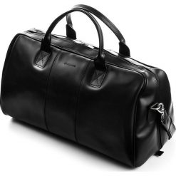 Skórzana torba męska podróżna BRODRENE R10 czarna - Czarny. Czarne torby męskie skórzane Brødrene, w paski, ze skóry, eleganckie. Za 559,99 zł.