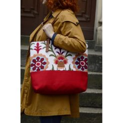 Torebki i plecaki damskie: Shopper Czerwony Gobelin Etno