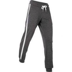 Spodnie sportowe, długie, Level 1 bonprix czarno-biały melanż. Czarne spodnie damskie bonprix, z dresówki, sportowe. Za 64,99 zł.