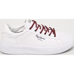 Pepe Jeans - Buty. Białe buty sportowe damskie Pepe Jeans, bez wzorów, z jeansu, sportowe. W wyprzedaży za 219,90 zł.