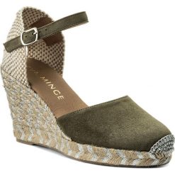 Espadryle EVA MINGE - Cerceda 3C 18MJ1372386ES 669. Zielone espadryle damskie marki Eva Minge, bez wzorów, z zamszu, bez obcasa, na obcasie. W wyprzedaży za 199,00 zł.