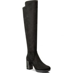Muszkieterki TAMARIS - 1-25589-39 Black 001. Czarne kozaki damskie na obcasie Tamaris, z materiału. W wyprzedaży za 199,00 zł.
