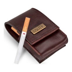 Skórzane męskie etui na papierosy SA14 STANDARD bordowe - STANDARD \ bordowy. Czerwone etui męskie Solier, ze skóry. Za 29,99 zł.