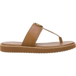 Michael Kors Lilie Japonki Brązowy. Pomarańczowe klapki damskie w paski, ze skóry. Za 424,95 zł.