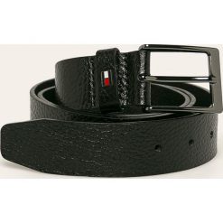 Tommy Hilfiger - Pasek skórzany. Pomarańczowe paski męskie TOMMY HILFIGER, w paski, ze skóry. Za 219,90 zł.