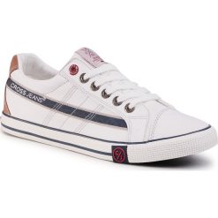 Tenisówki CROSS JEANS - FF1R4042C White. Białe półbuty męskie Cross Jeans, na co dzień, bez wzorów, z jeansu, klasyczne, bez zapięcia. Za 119,00 zł.